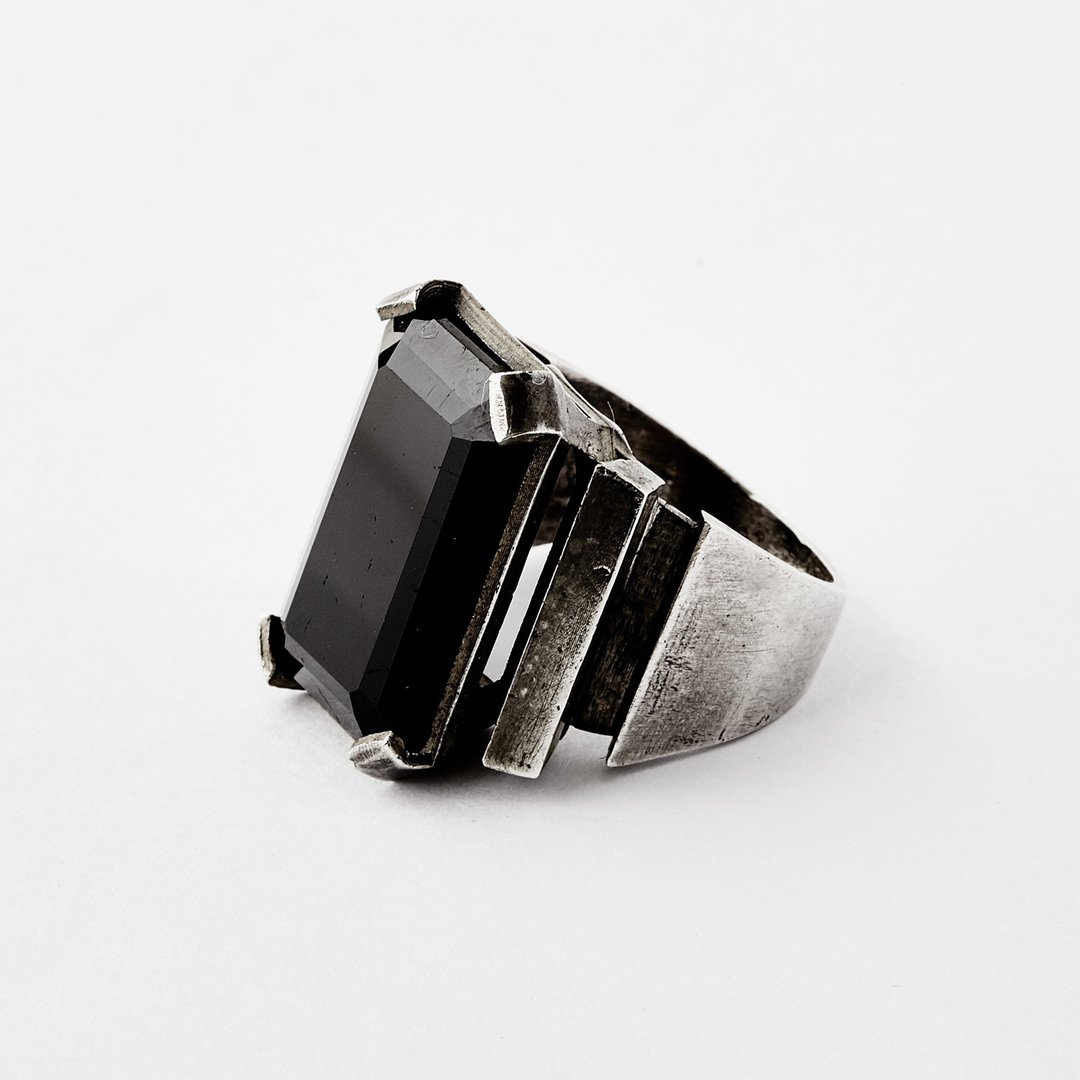 CHEY Onyx Ring Custommade - 戒指 - 其他金属 银色