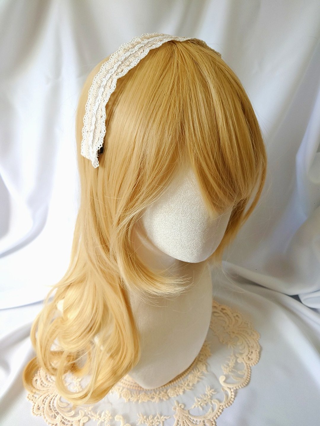 【玫瑰少女的喃】玫瑰雪纱发带丨田园甜美萝莉塔 Lolita - 发饰 - 其他材质 白色
