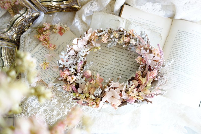 干燥花圈壁饰-法式优雅，开幕，生日，订制专属祝福花礼 - 摆饰 - 植物．花 粉红色