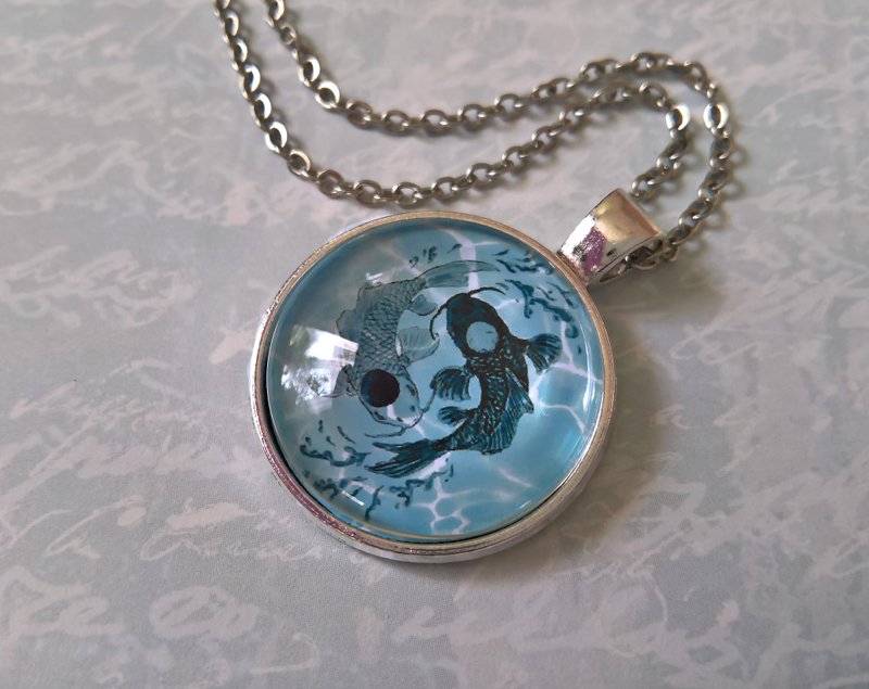Pendant Tui and La Yin and Yang Two fish in the water Handmade Jewelry - 项链 - 其他金属 