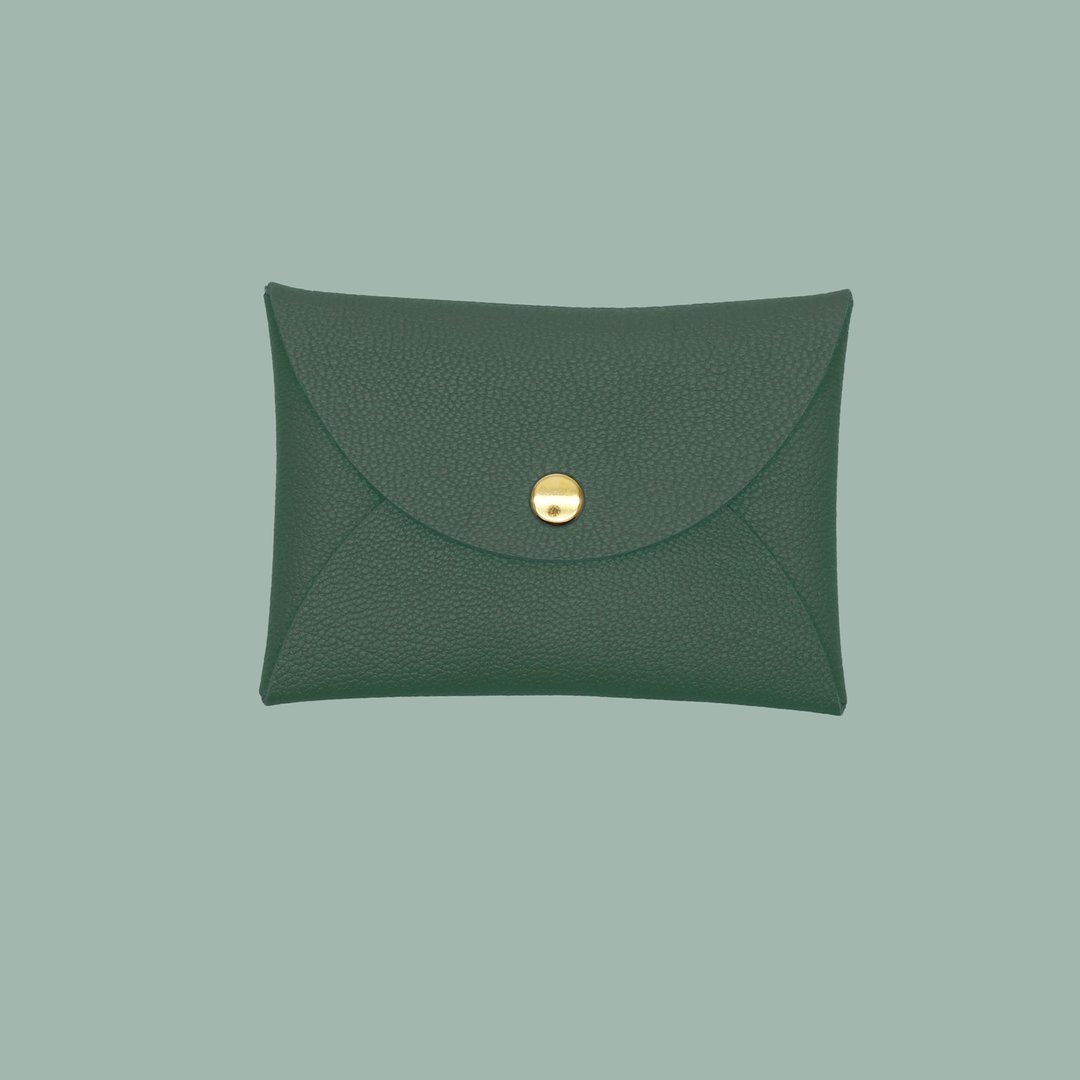 定制化礼物革马卡龙墨绿色卡片套/钱包/card holder/card case - 名片夹/名片盒 - 真皮 绿色