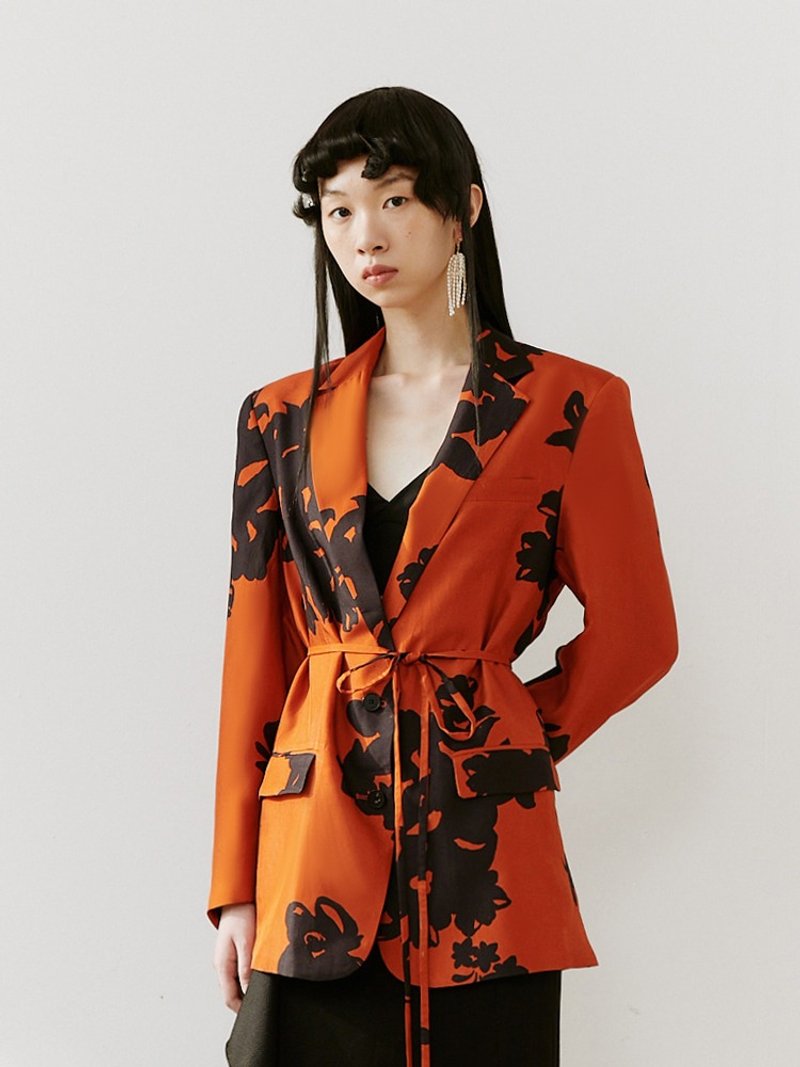 【印花】新中式复古中国风 真丝休闲西装外套 - 女装西装外套/风衣 - 其他材质 多色