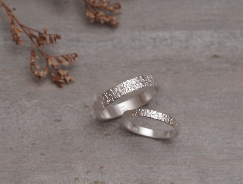 ni.kou 纯银 树纹 纹路戒 情侣戒 婚戒 对戒 - 对戒 - 其他金属 