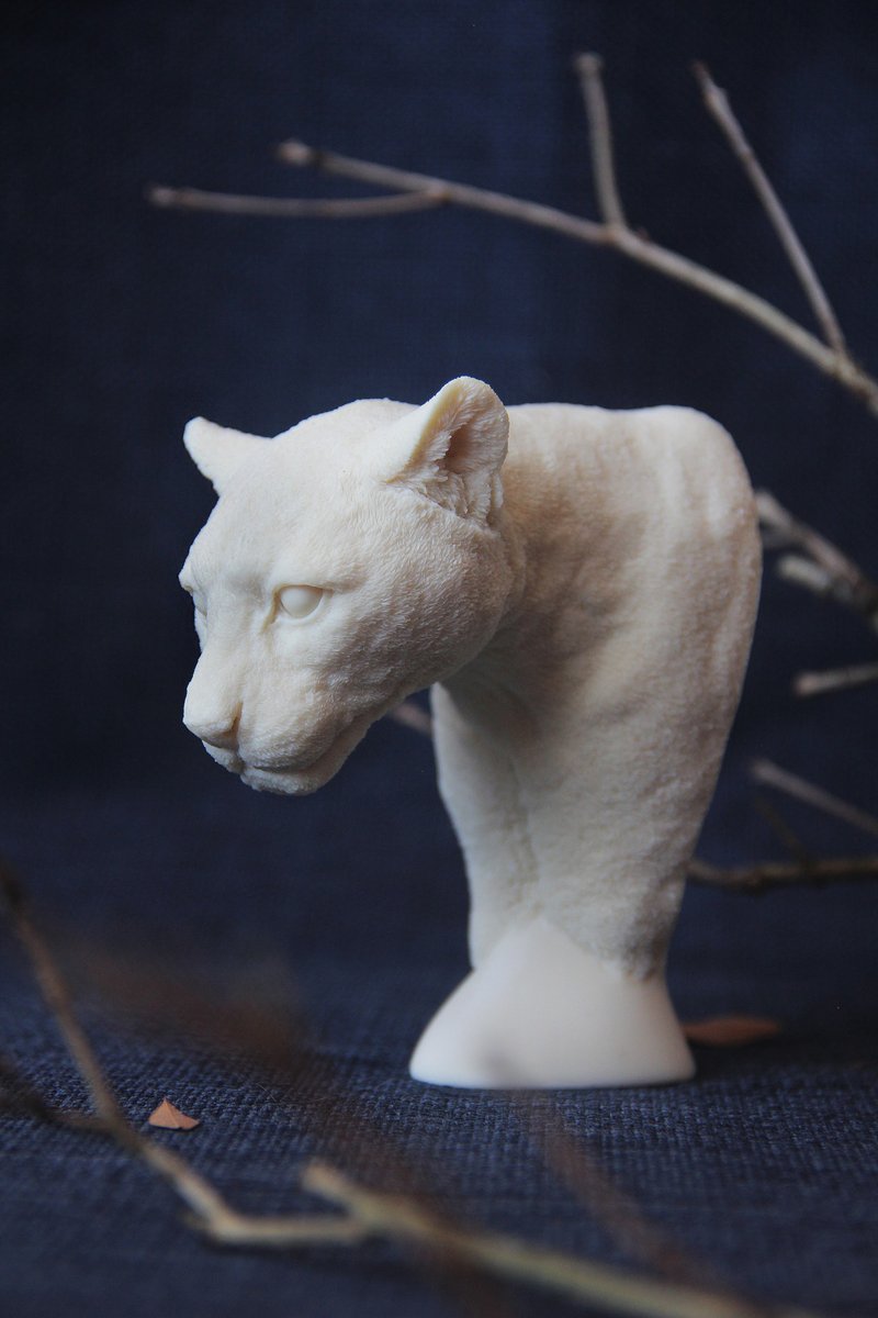 天地造物 NO.18 台湾云豹 白模 (造物 艺术创作) - 摆饰 - 树脂 黄色