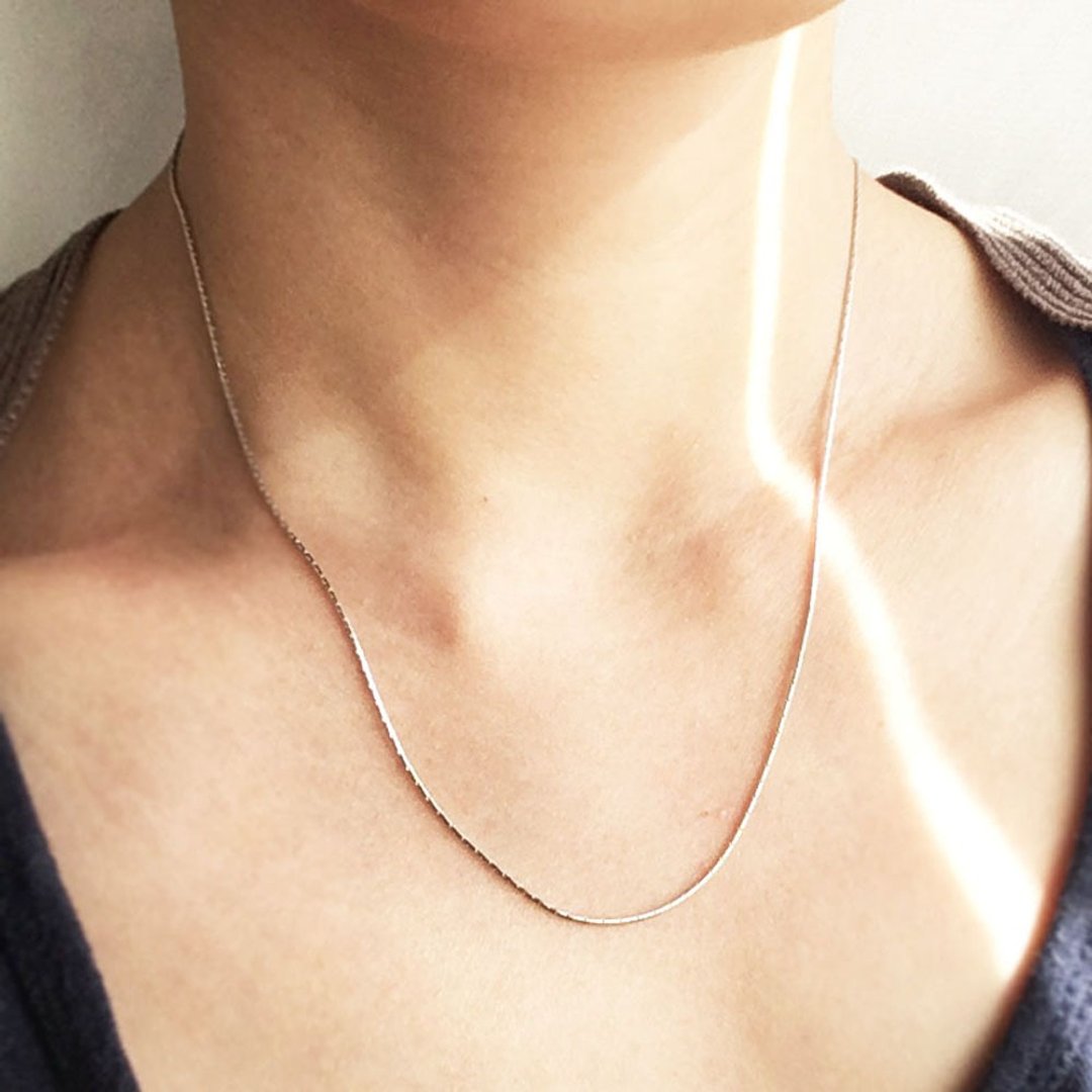 Silver 925 Design Chain Necklace - 项链 - 银 银色