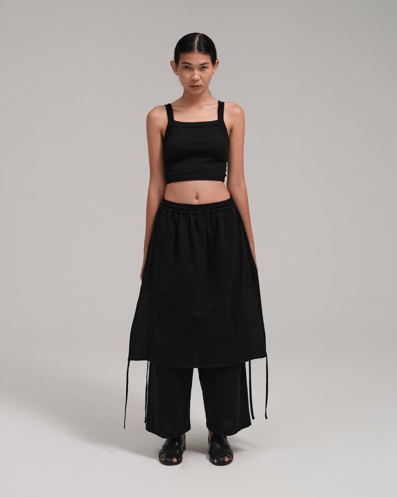 Unisex：The Skants (黑色) - 女装长裤 - 棉．麻 黑色