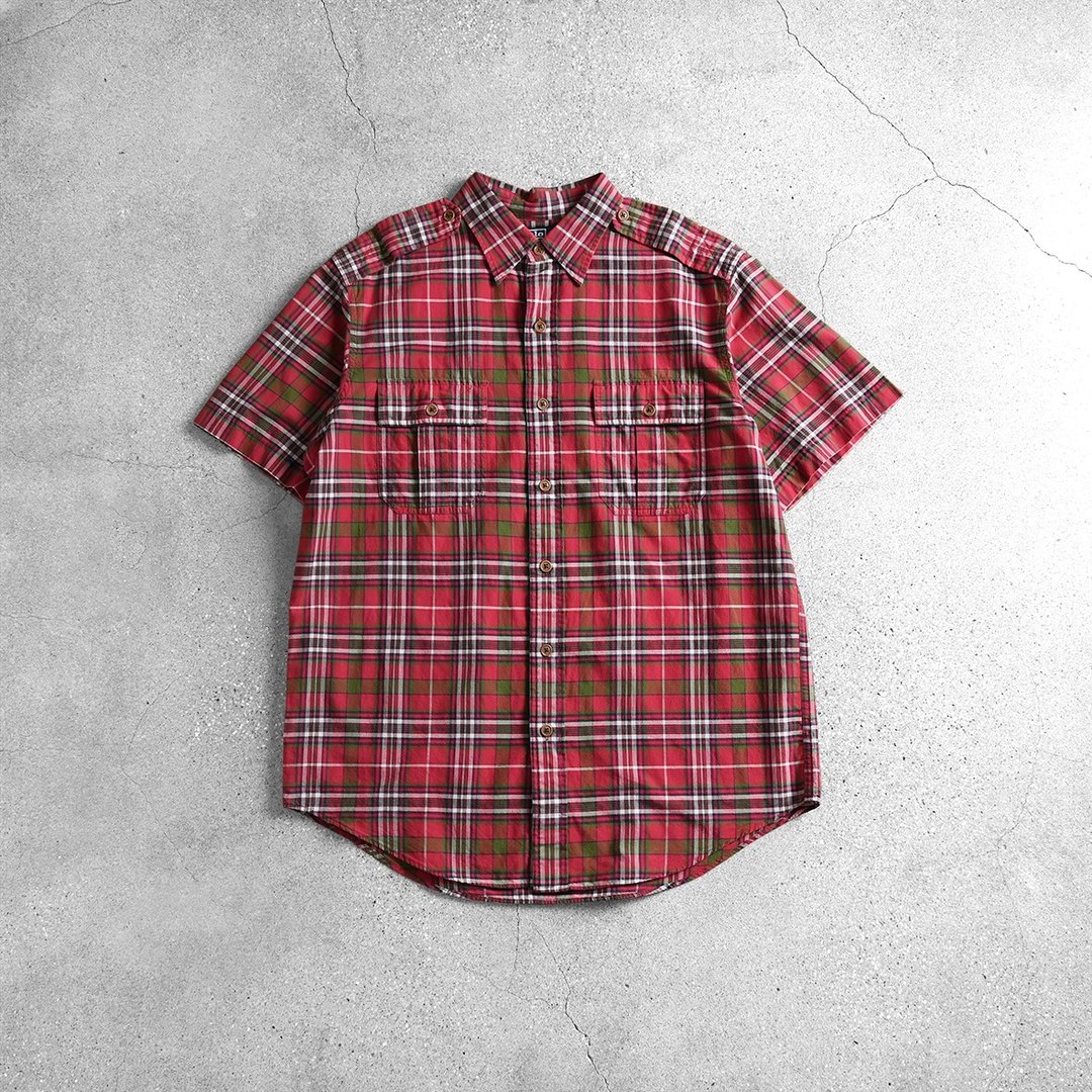 POLO Ralph Lauren 衬衫 / 古着衬衫、复古穿搭、格纹衬衫、古着 - 男装衬衫 - 其他材质 红色