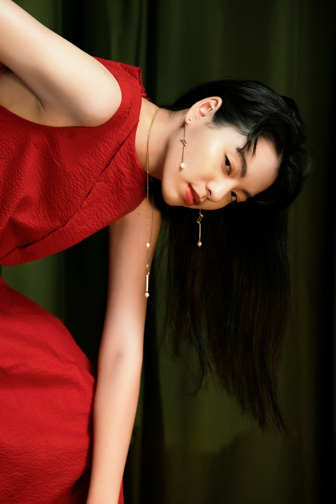 纪录 耳环 - Record earrings - 耳环/耳夹 - 珍珠 金色
