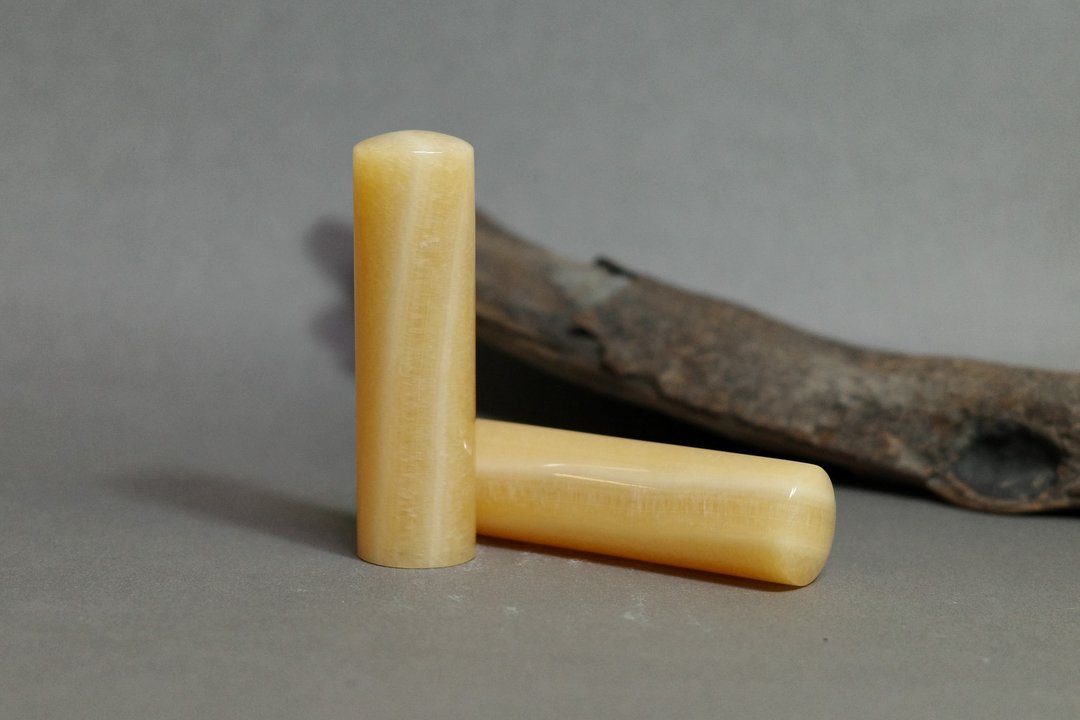【好石多磨】黄玉石_玉石印章_夫妻结婚对章_圆章 - 印章/印台 - 玉石 黄色