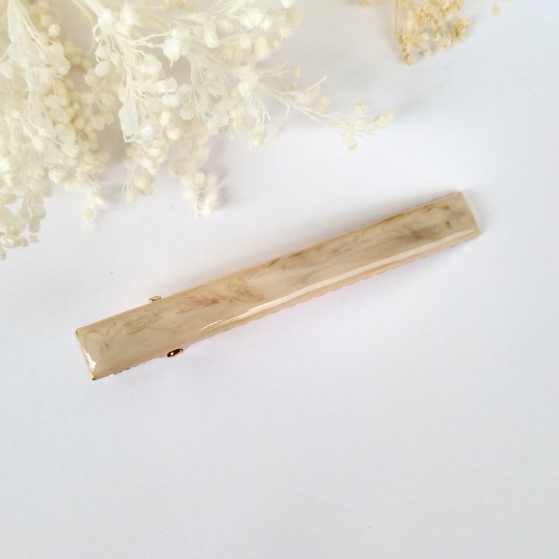Stick bar hair clip cafe au lait - 发饰 - 其他金属 金色