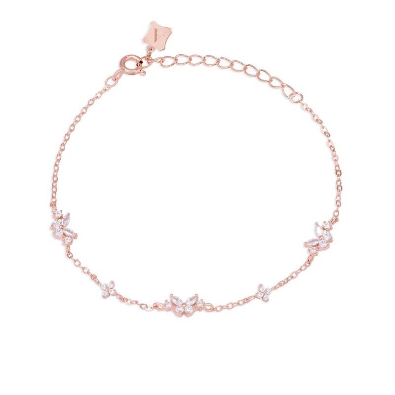 L'amour 花漾蝴蝶手链 (玫瑰金) - 手链/手环 - 纯银 