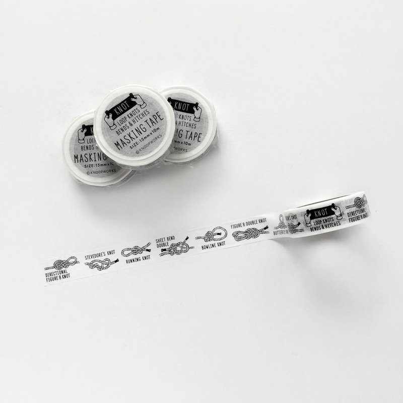 日本 KNOOP WORKS 和纸胶带 (绳结) - 纸胶带 - 纸 白色