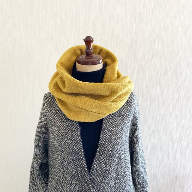 高质感嫘萦混纺抓绒围脖 芥末黄 - 围巾/披肩 - 聚酯纤维 黄色