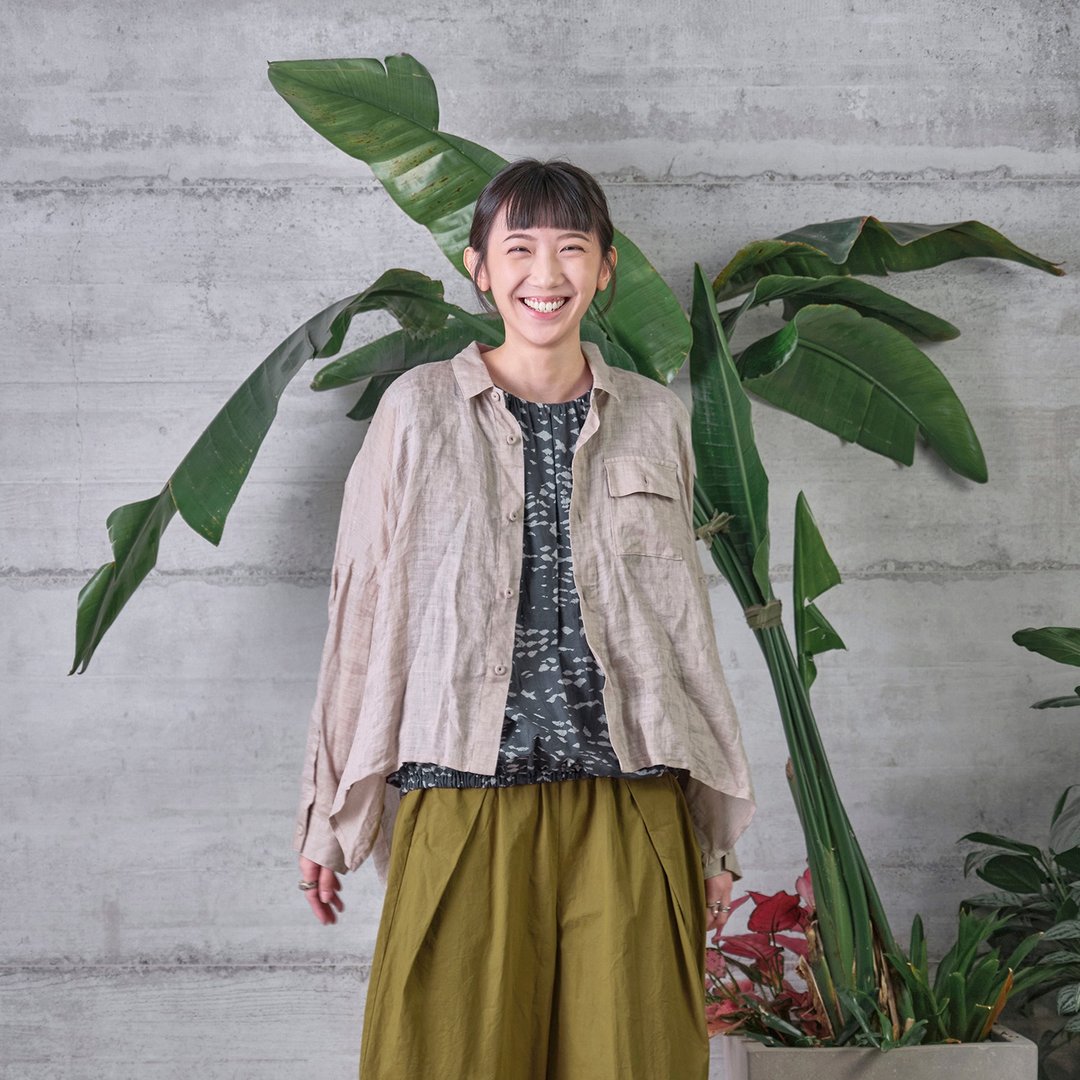 乘风伞状长袖苎麻衬衫 | 热销补货 - 女装衬衫 - 棉 灰色