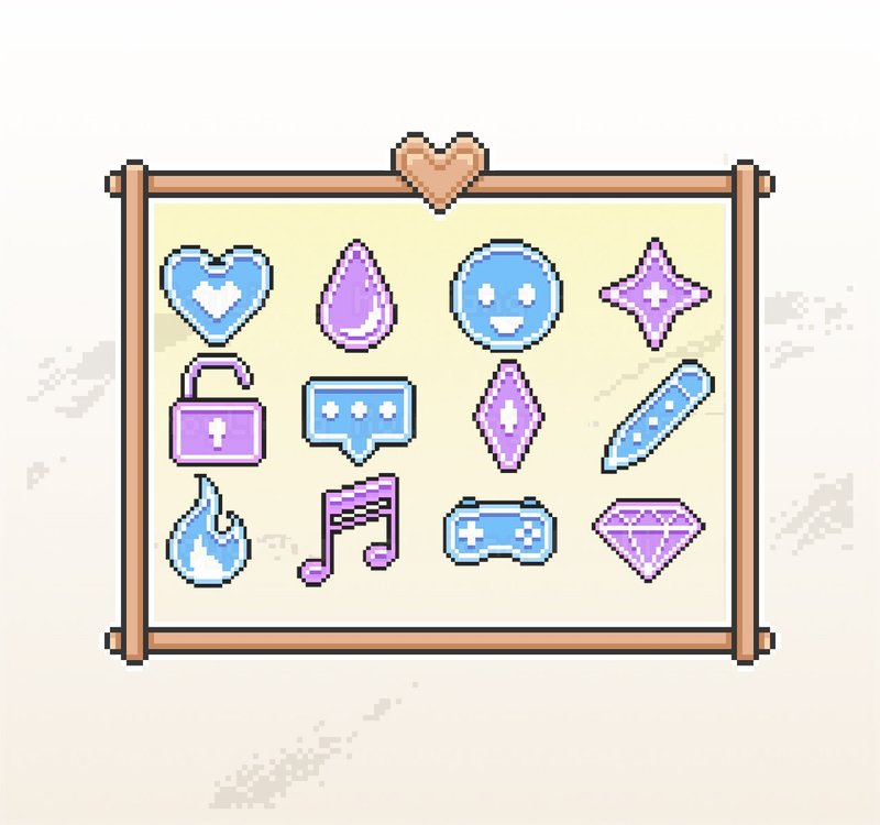 Twitch 忠诚点数Icons 表情符号贴图 可爱像素风 - 电脑手机桌布/贴图/App 图示 - 其他材质 