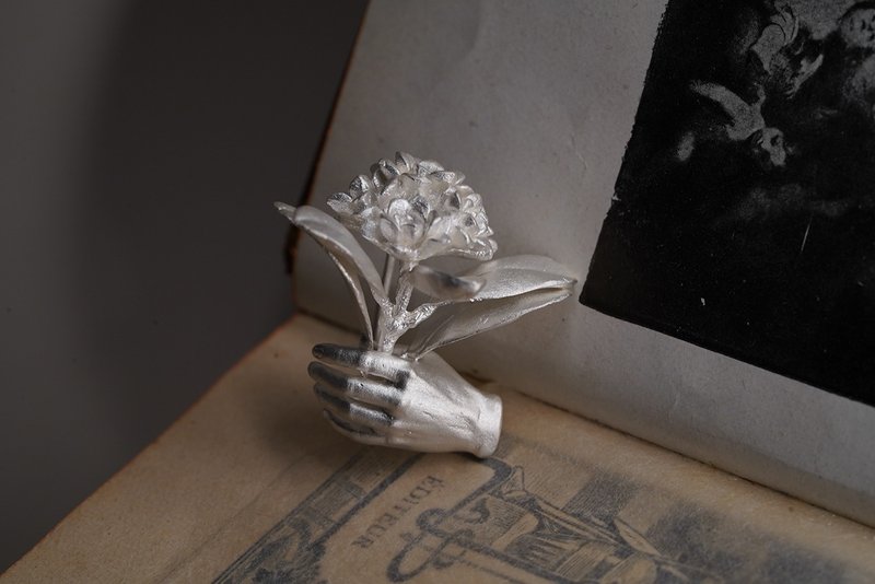 925银一束小花胸针 - 胸针 - 纯银 