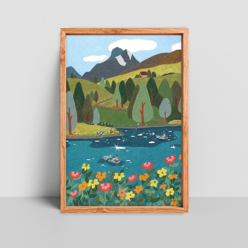 艺术版画 / 波光粼粼的湖 A4 A3 - 海报/装饰画/版画 - 纸 