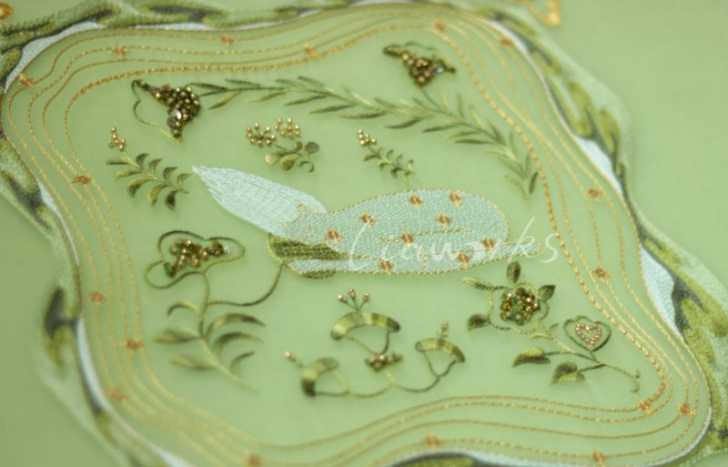 DIY材料包/法式刺绣/欧式刺绣/小憩 - 编织/刺绣/羊毛毡/裁缝 - 棉．麻 绿色