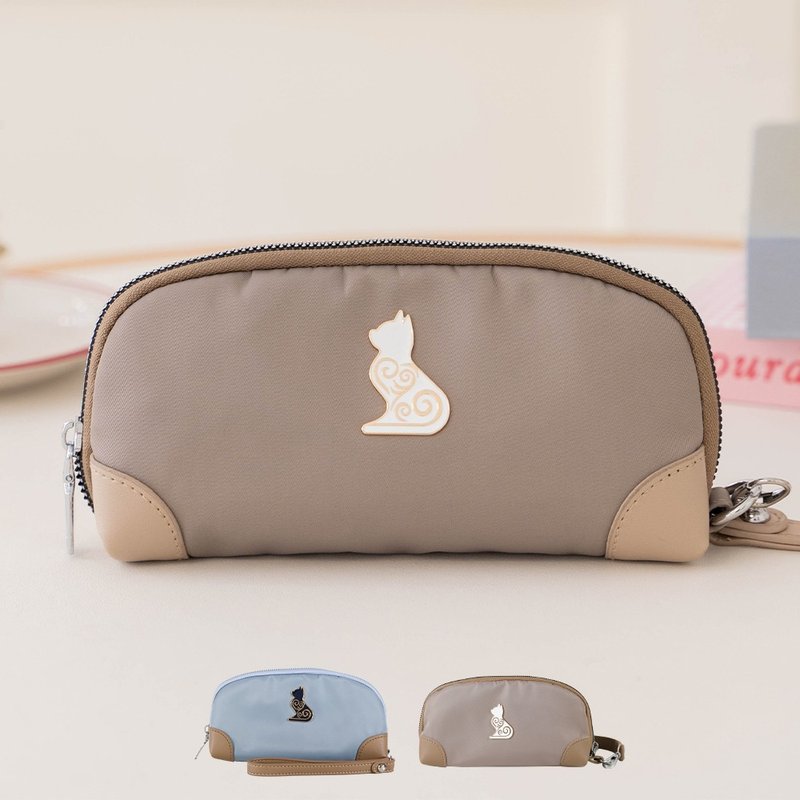 手拿牛角包 长夹/杂物包【330046】 - 化妆包/杂物包 - 棉．麻 蓝色