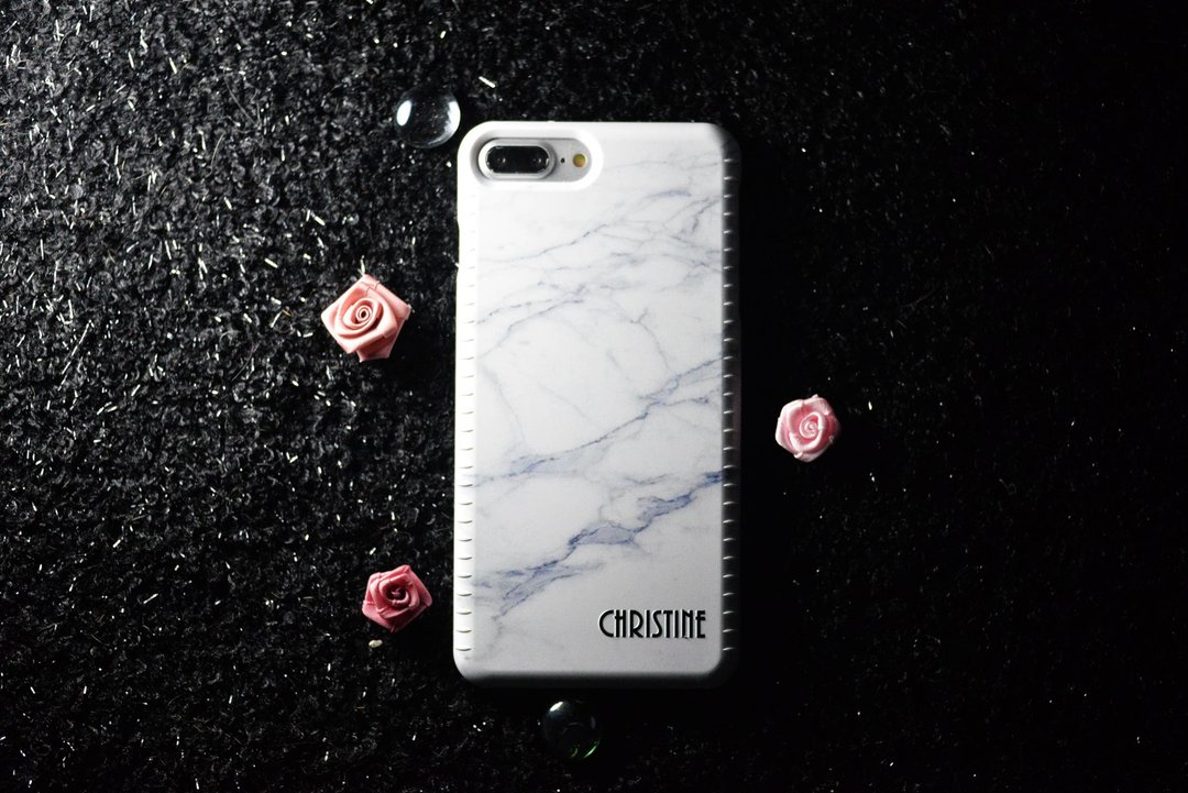 圣诞礼物 iPhone 8 Plus专利悠游卡手机壳  黑/白云石手机壳 - 手机壳/手机套 - 聚酯纤维 