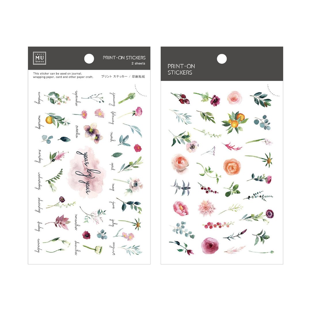 【Print-On Stickers 转印贴纸】no.72-月季百花 | 花草系列 - 贴纸 - 其他材质 绿色