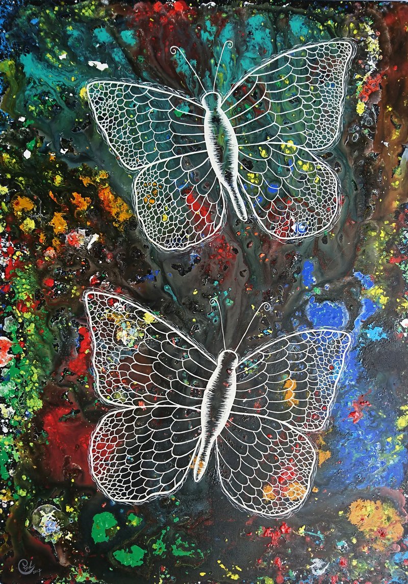 蝴蝶绘画－自在漫游 - 海报/装饰画/版画 - 棉 黑色