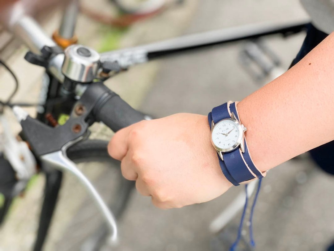 WPILES Holiday Daddy Casual Navy W Piles Watch Bangle Watch WPW-NNN-N - 女表 - 真皮 蓝色