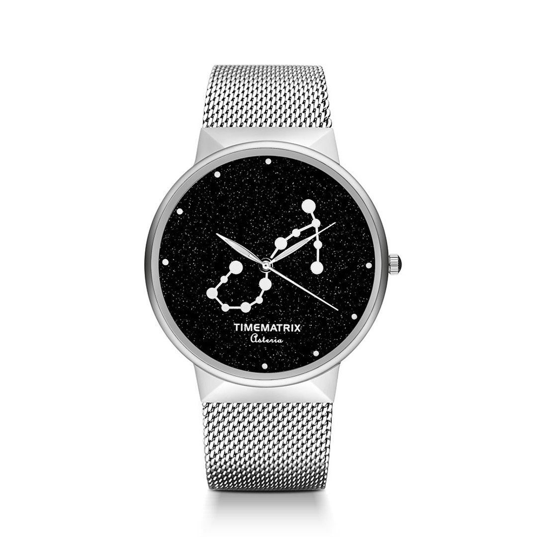 【丹麦星彩宝石】天蝎座 Time Matrix 星座创意时尚男女石英手表 - 男表/中性表 - 不锈钢 银色