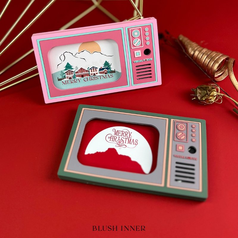 多色【圣诞礼物/生日卡/移民礼物】可直接录音*留声电视心意卡 - 卡片/明信片 - 硅胶 白色