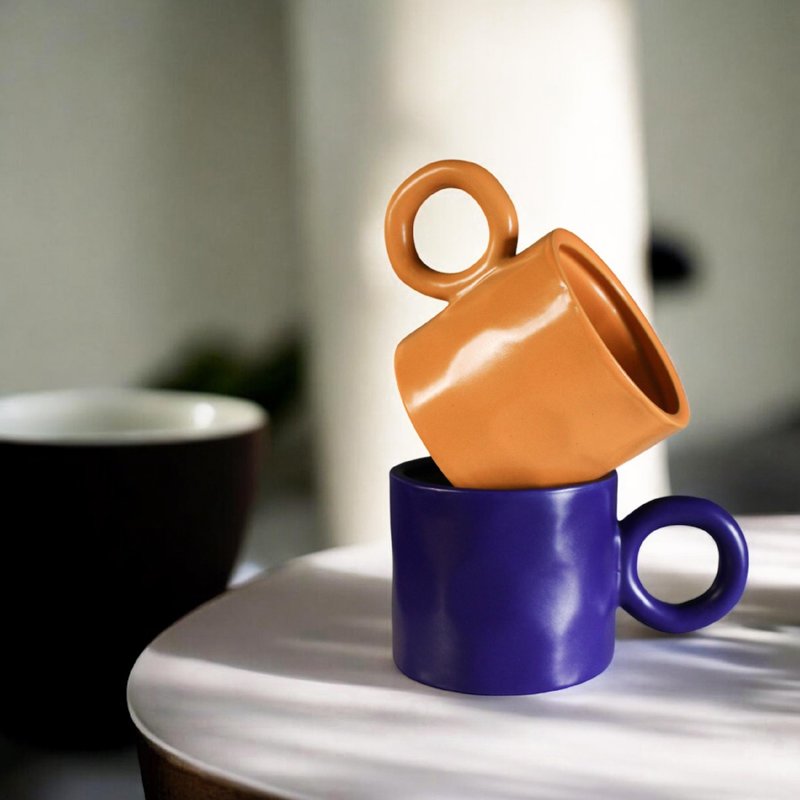 【简约陶瓷马克杯】午后的西西里/马祖蓝眼泪 - 手感圆把设计 - 咖啡杯/马克杯 - 瓷 