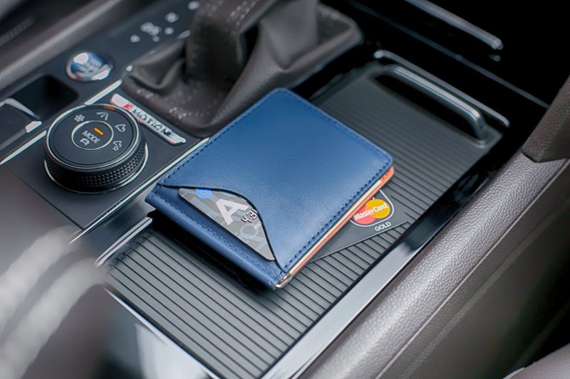 Duofold 对折头层真牛皮 高质感 超薄皮夹 卡夹 钱夹 - 皮夹/钱包 - 真皮 蓝色