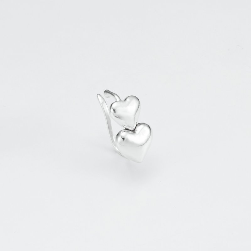 肯尼 耳挂 纯银 - 耳环/耳夹 - 纯银 银色