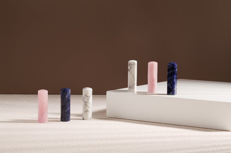 禧印玉石印章  五分印章印鉴 - 印章/印台 - 玉石 白色