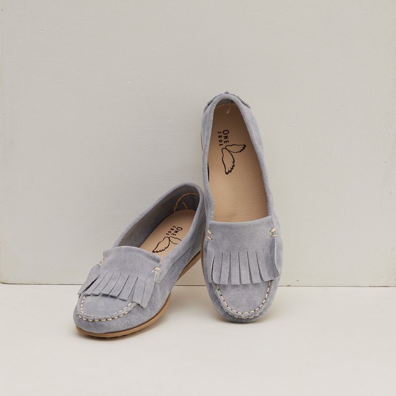 热卖款再现 | 百搭质感・MIT手工 | Aurora 豆豆鞋 灰蓝 - 其他女款皮鞋 - 真皮 多色