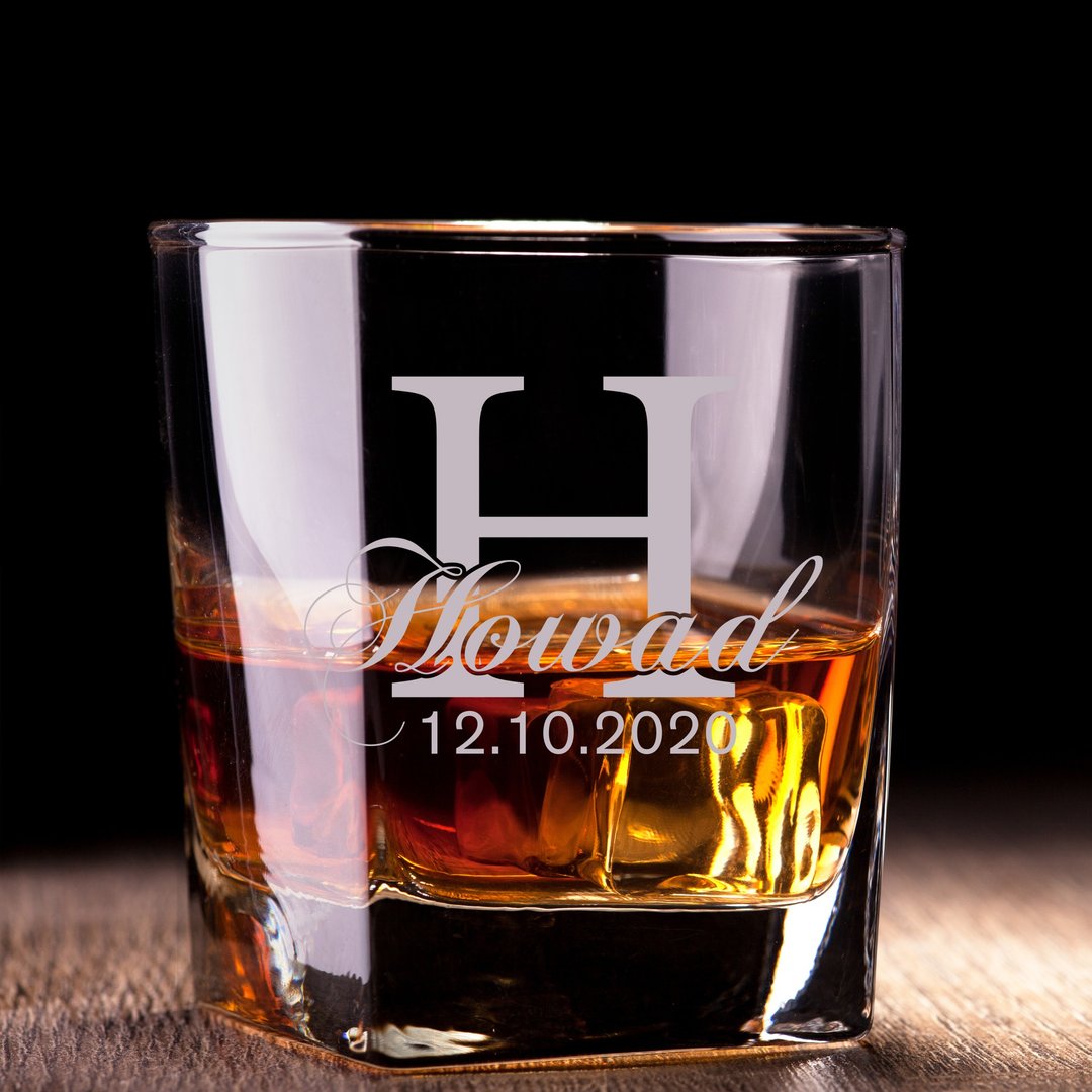 男友生日|个人化名字订制威士忌对杯 | Personalize Whisky Glass - 玻璃杯 - 玻璃 透明