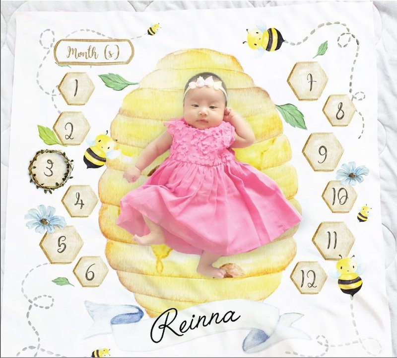 Bee Milestone Blanket - 其他 - 棉．麻 黄色