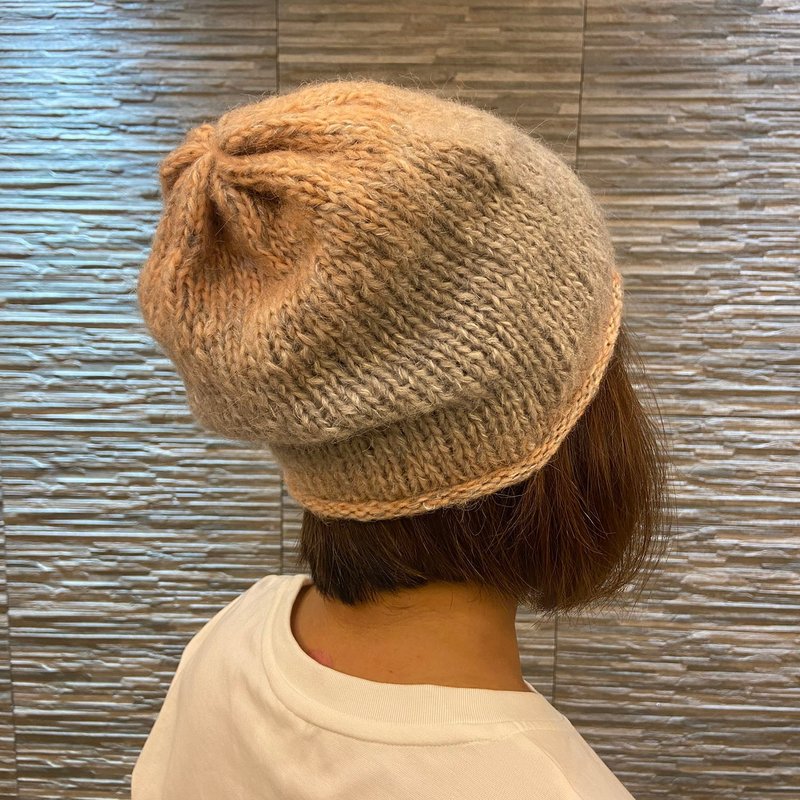 纯手工手织毛帽 - 安格斯山羊毛 渐层 有二色可选择 - 帽子 - 羊毛 多色