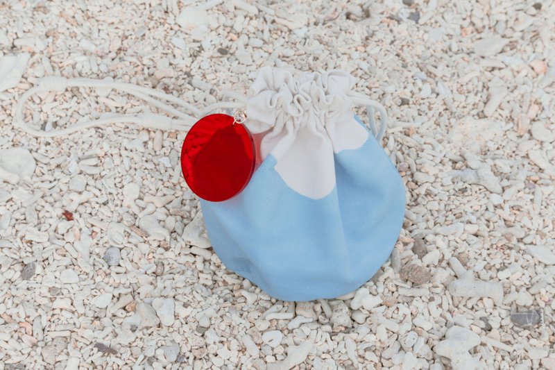 度假必备 富士山侧背渡假小包 日系小包包束口包水桶包侧背包 - 侧背包/斜挎包 - 聚酯纤维 蓝色