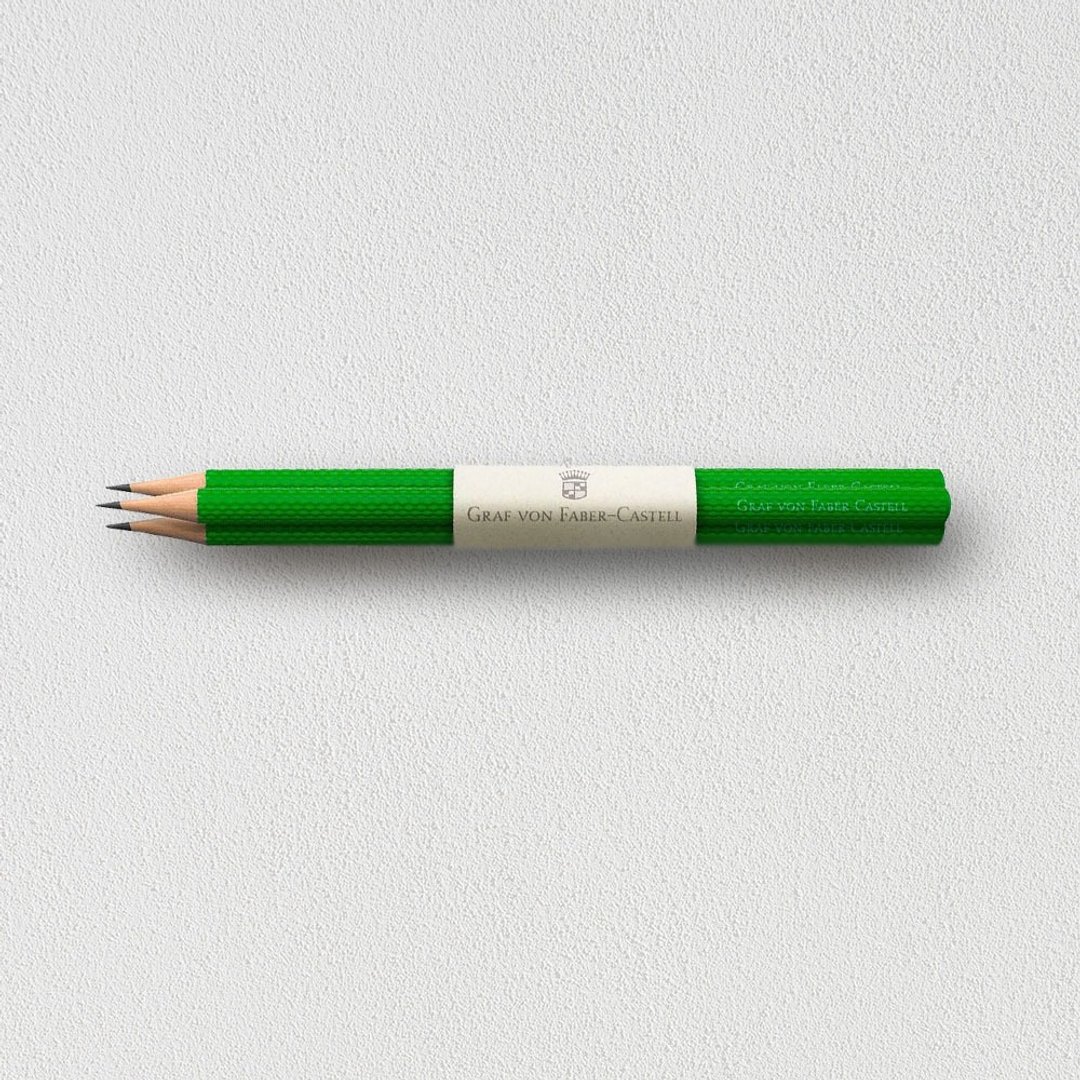 【Graf von Faber-Castell】绳纹铅笔3入-毒蛇绿(原厂正货) - 铅笔/自动铅笔 - 其他材质 绿色
