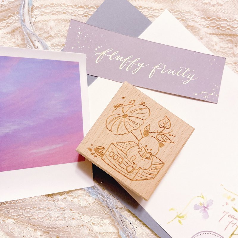 fluffyfruity肥鼠 仓鼠 留声机 印章 香港设计 手帐 原创 牵牛花 - 印章/印台 - 木头 卡其色