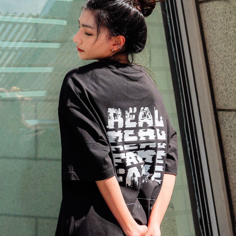 【CREEPS】Real and Fake 宽松重磅印花T恤 210g - 男装上衣/T 恤 - 棉．麻 多色