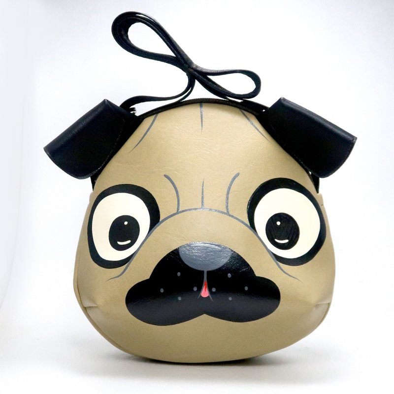 Pug crossbody bag is compact fro carrying mobile phones and other essentials. - 其他 - 人造皮革 卡其色