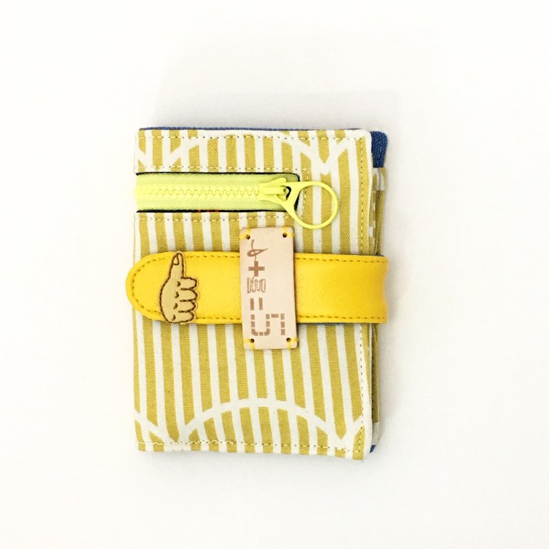 *好棒棒手势 布短夹* - 皮夹/钱包 - 棉．麻 黄色