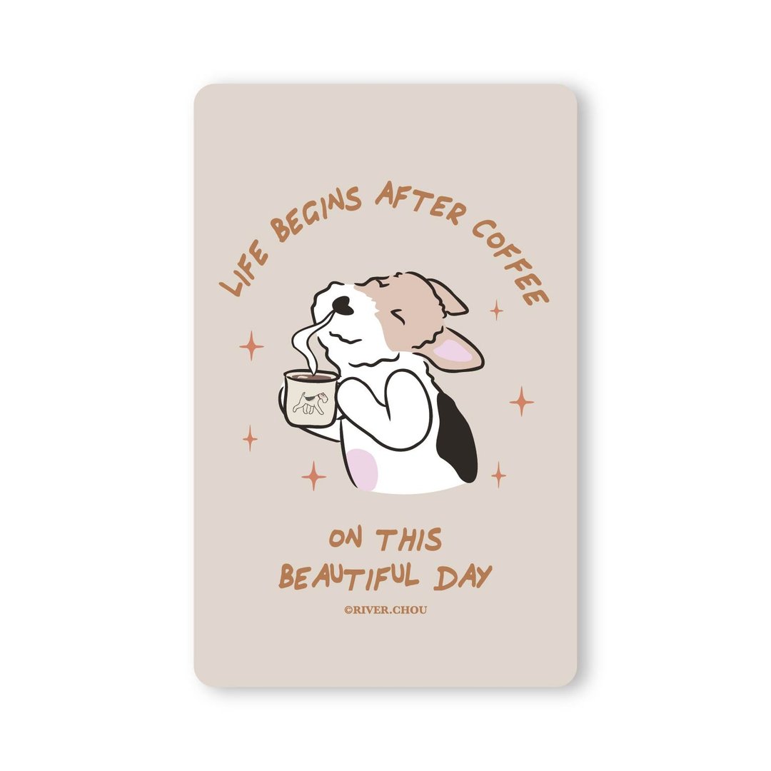 Wirefoxterrier 刚毛猎狐梗 卡片贴纸 咖啡 - 贴纸 - 纸 卡其色