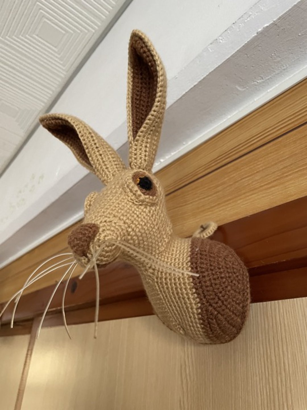 Crochet Animal Rabbit Trophy head interior decoration - 墙贴/壁贴 - 棉．麻 