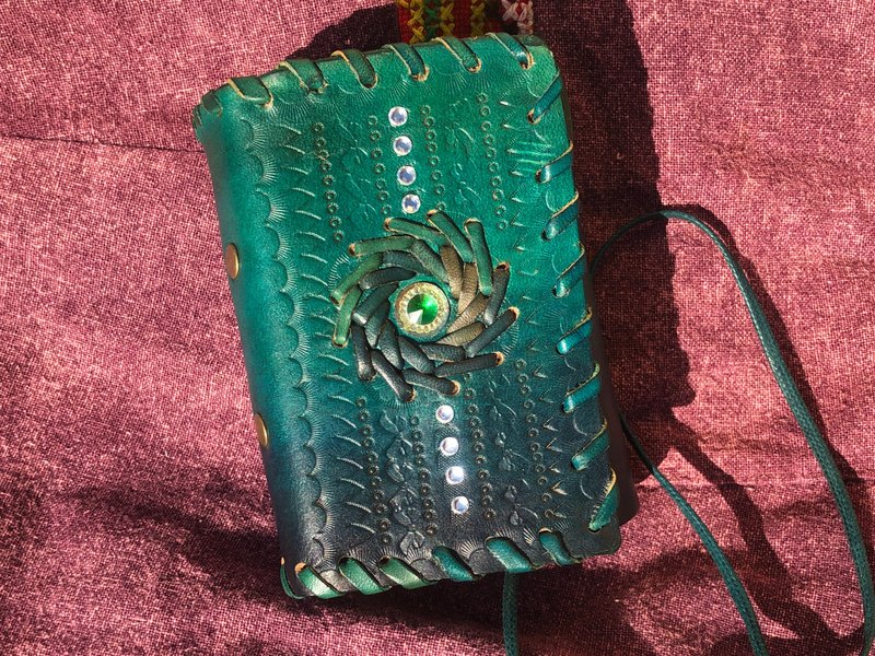 Majans 皮革小本本 拍立得相册 蓝绿渲染 - 相簿/相册 - 真皮 蓝色