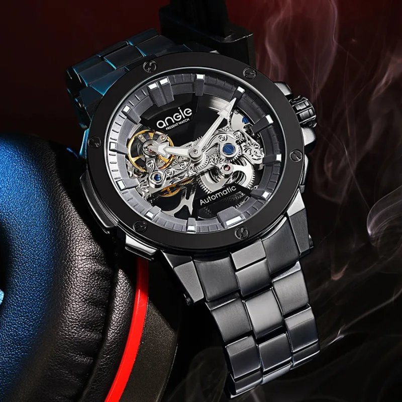 鹊桥镂空 铁灰钢带 灰面 雾砂黑 - 男表/中性表 - 不锈钢 