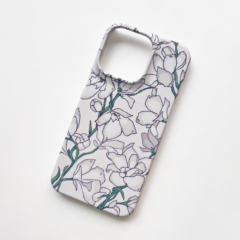 White Delphinium_Matt Hard Case_MagSafe - 手机壳/手机套 - 其他材质 多色
