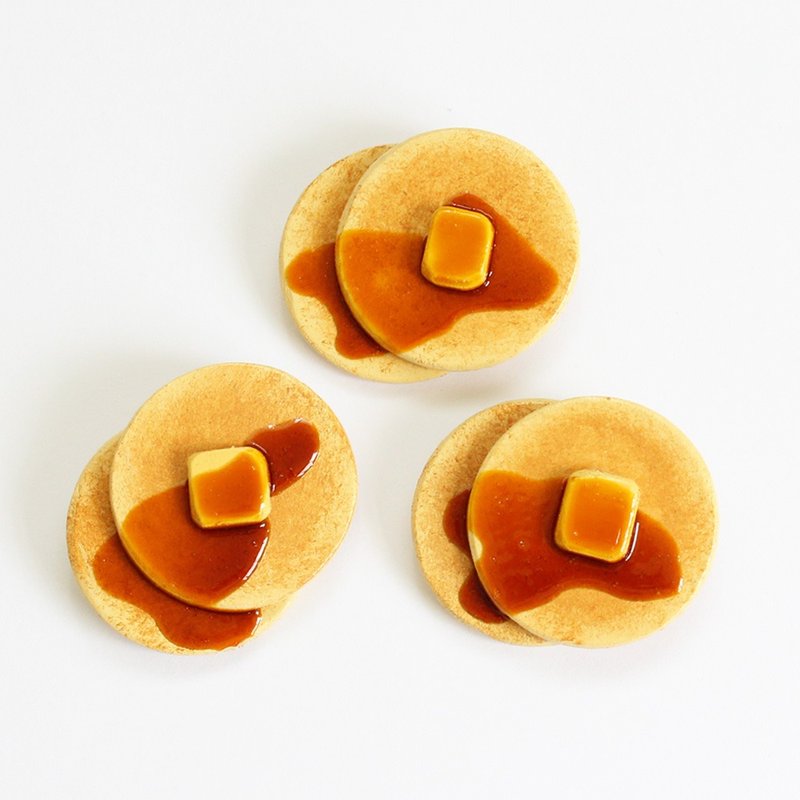 Wooden brooch of hot cake - 胸针 - 木头 橘色