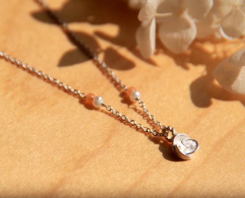 玫瑰系列 - 澄橘(红东菱) - 小玫瑰925纯银手作手链 银饰 礼物 包装 - 手链/手环 - 其他金属 橘色